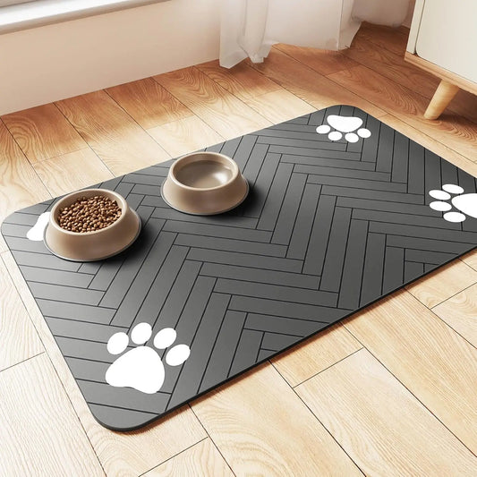 Dawg Feeding Mat-Absorbent Placemat for Food and Water Bowl, Waterproof Rubber Backing Dogs Waterproof Absorbent Mat